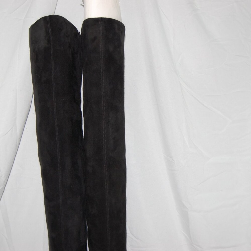39/8.5❤️SAINT LAURENT NIKI Black Leather Over Knee Thigh HIGH Heels BOOTS ITALY - Picture 4 of 16
